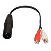 XLR Male To 2 RCA Female Y Splitter Cable 3 Pin 0.6 Feet Noise Reduction Sound Cord Adapter for