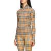 Burberry Женская клетчатая футболка с высоким воротником и длинным рукавом Archive Beige 80245721