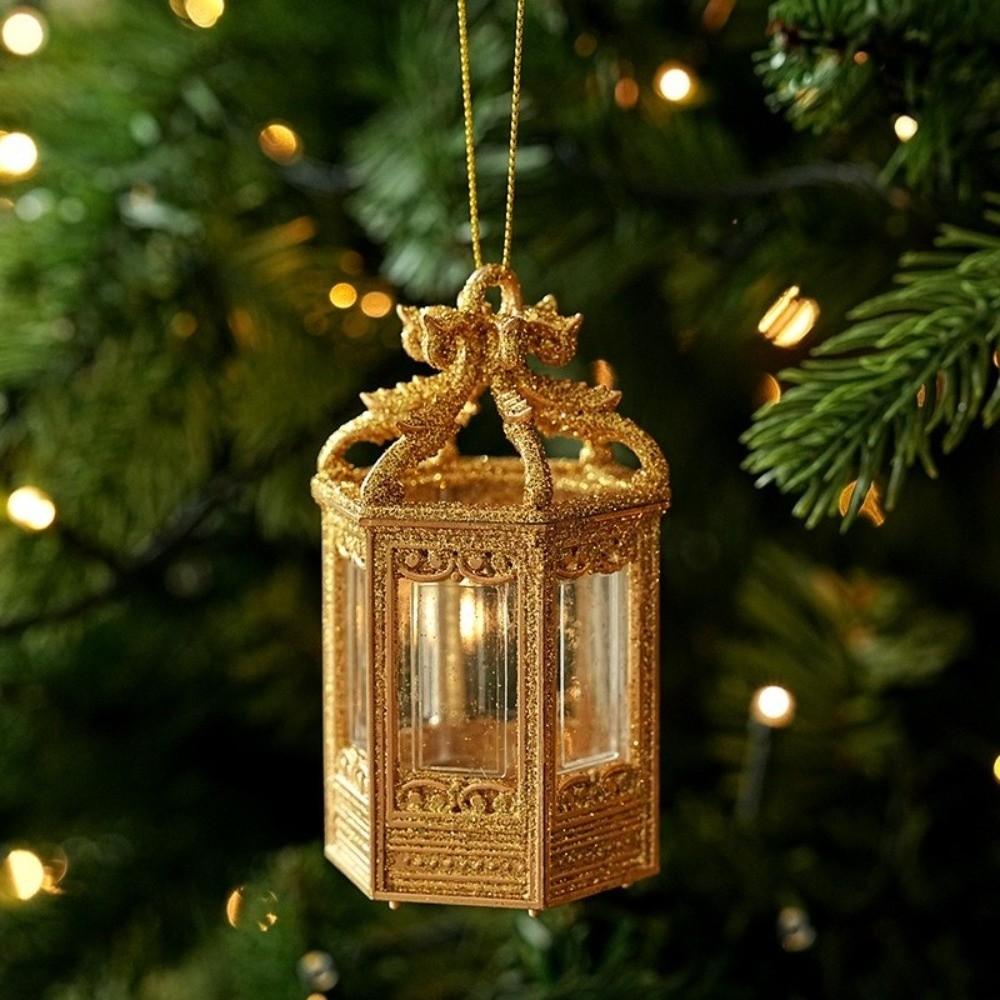 Glitter Finish Christmas Tree Pendant Plastic Holiday Tree Ornament Seasonal Arrangement
