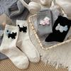 Female Spring and Autumn Sweet Idea Yarn Stereoscopic Bow Cartoon Fusing Animal Boneless Tube Socks