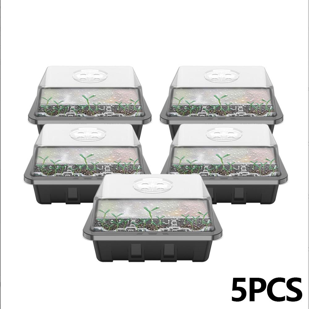 5 шт. Лоток для проращивания семян Пластиковые лотки для рассады с прозрачной крышкой Дышащий лоток для проращивания семян для сада в помещении