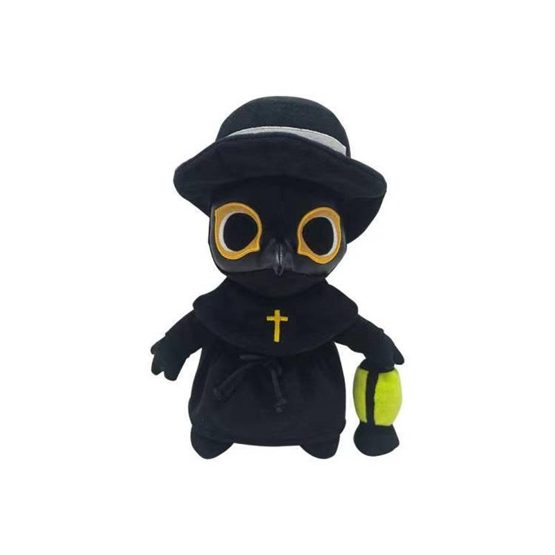 Plague Doctor Plush Toy Plague Crow Halloween Lantern Luminous Doll Light-Absorbing Rag Doll