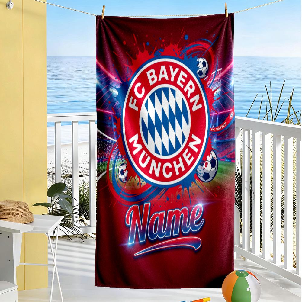 Bayern Munich Fan Gear Customize Text Beach Towel Quick-Dry Soft Microfiber