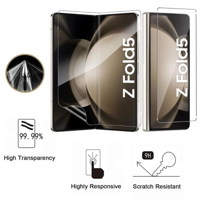 Защитная пленка для экрана и камеры для Samsung Galaxy Z FOLD 5 [2 шт. в упаковке] Ультратонкая защитная пленка Phonillico®, устойчивая к царапинам