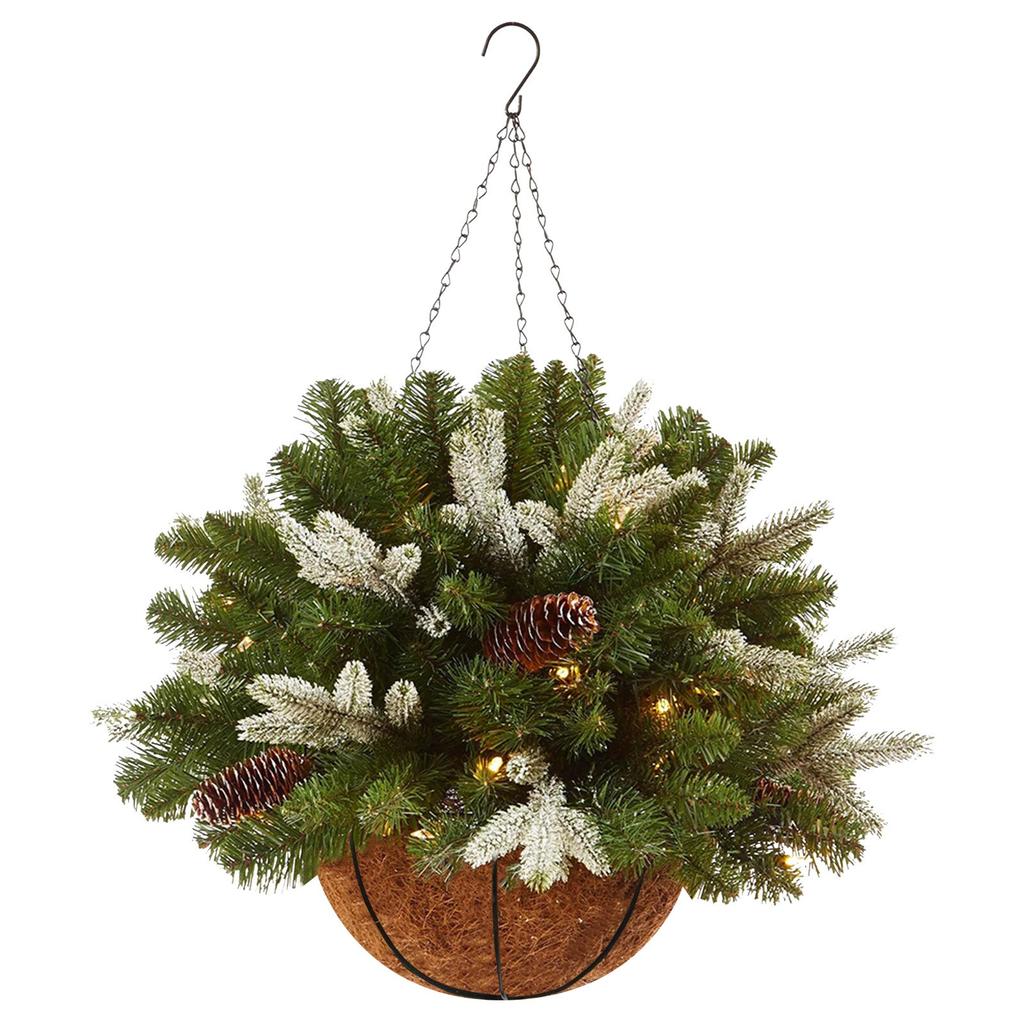 Christmas Wreath Mixed Decorations And Led Lights-Frosted Berries