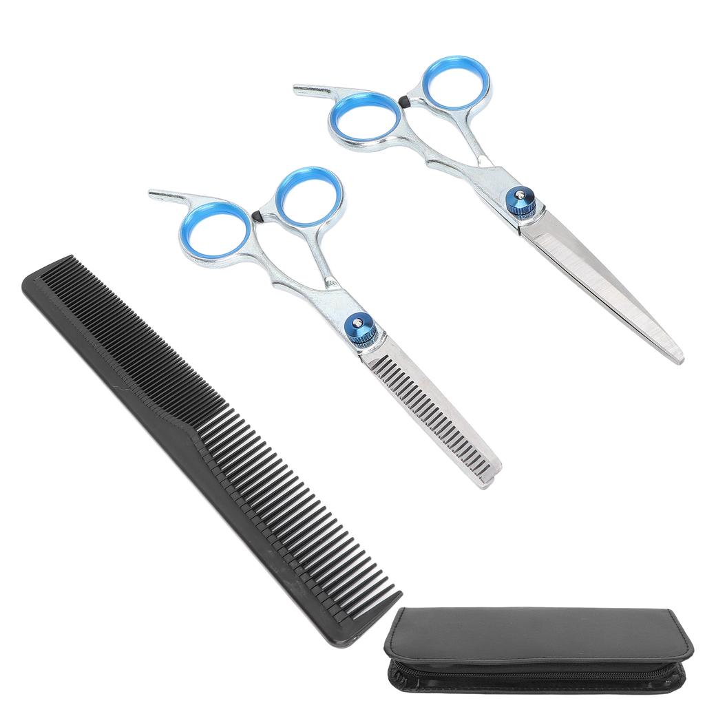 Набор ножниц для стрижки волос, филировочные ножницы, расческа, профессиональный парикмахерский набор ножниц, серебристый