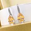 Серьги Huitan Pink/Yellow Pear Circonia для женщин, модные элегантные женские аксессуары для пирсинга, романтические украшения