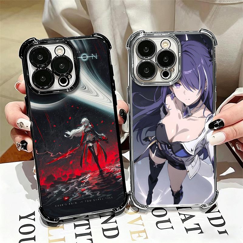 Чехол для телефона Honkai Star Rail Ахерон с покрытием для iPhone 16 17 Pro Max Air 16E 14 15 Plus 12 13 Mini, противоударный, с подушкой безопасности