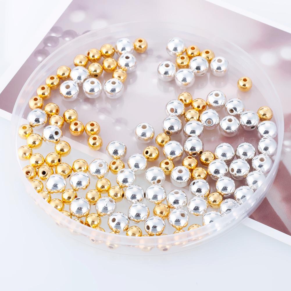 Товары для вечеринок 50/100 шт. круглых жемчужин, разделителей, бусины, ожерелья, браслеты, серьги, аксессуары для самостоятельного изготовления ювелирных изделий, акрил 6/8 мм