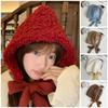 Windproof Lamb Wool Cap Balaclava Women Lei Feng Hat Cute Winter Plush Beanies  Girls