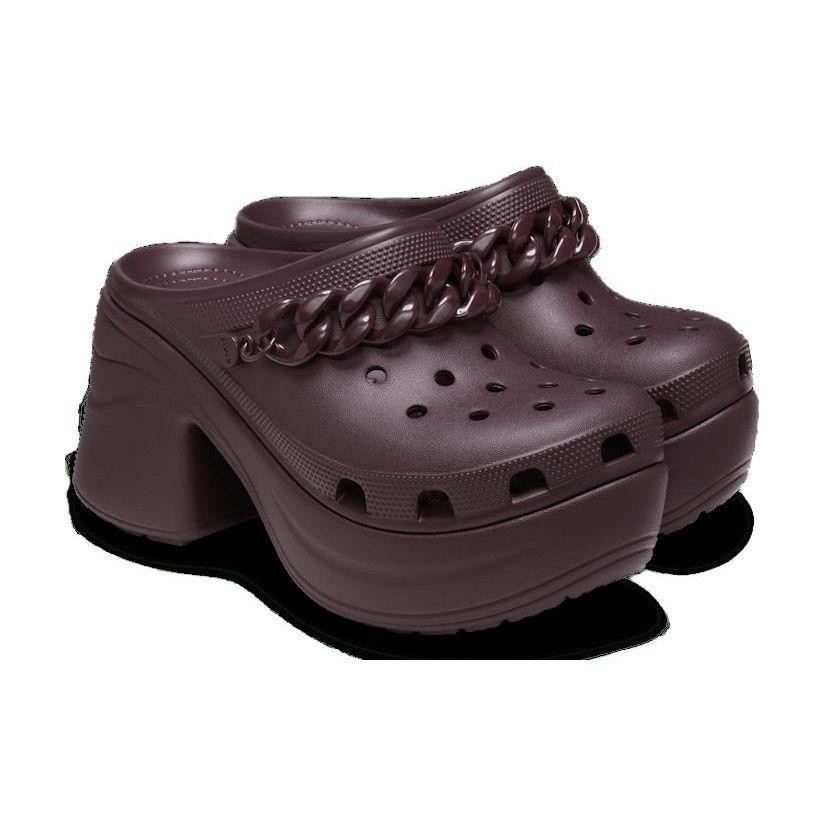 Crocs Siren Clog Shoes with Chain, Comfortable, Durable, Breathable Women Footwear Purple 209018-6WD
