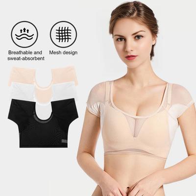 Женские топы с низким воротником и короткими рукавами, с подплечниками, многоразовые эргономичные подушечки, прозрачные, можно стирать, короткие топы