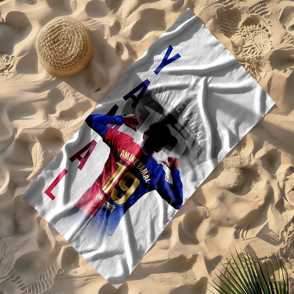 Lamine Yamal Barcelona Players Celebration Beach Towel Soft Durable Quick-Dry Comfortable Lightweight