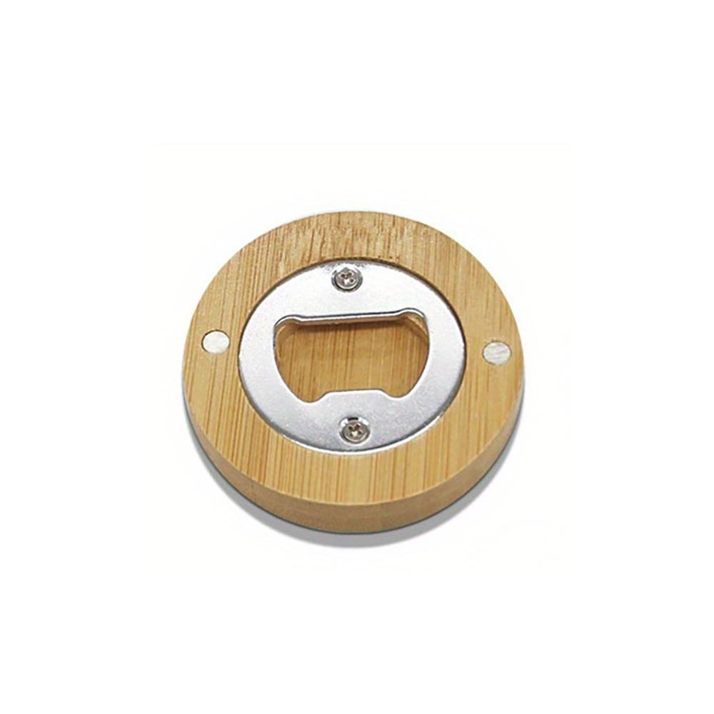 Bamboo bottle opener, household kitchen accessory beer opener, magnetic for attachment to refrigerator, wedding gift