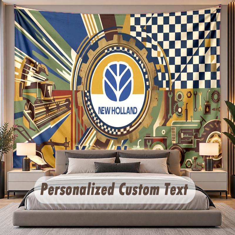 Custom Name Text Tapestry New Holland Personalized Polyester Wall Tapestry For Bedroom And Room