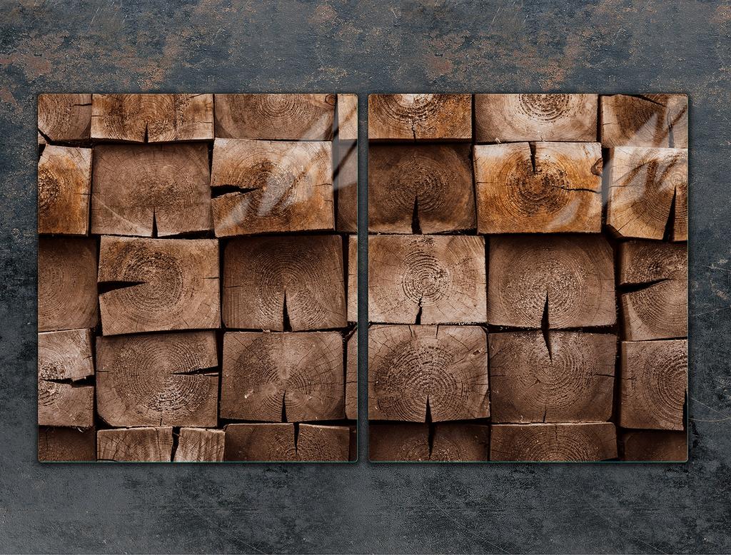 Glass protective plate for stove 2x45x52 Wood