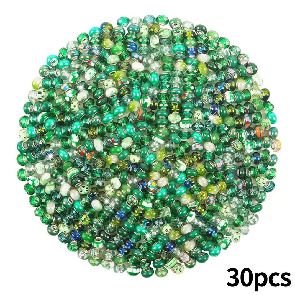 30/50/100 смоляных бусин европейского стиля с крупным отверстием, разделительные бусины для изготовления ювелирных изделий, различные россыпные и цветные европейские крупные бусины