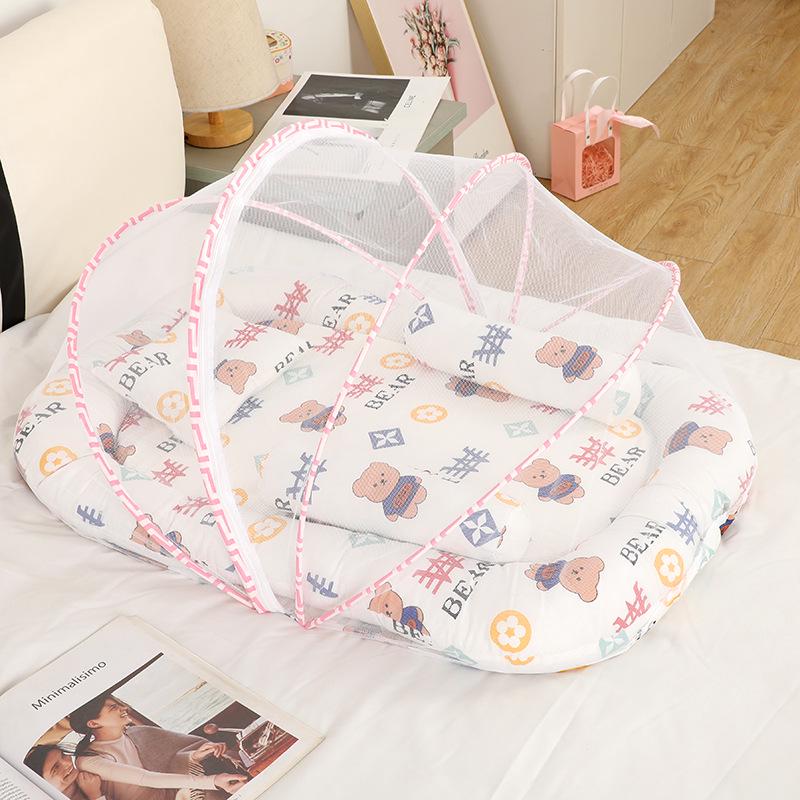 Портативный бионический спальный матрасик для новорожденных с москитной сеткой для детской кроватки или кровати.
