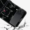 Чехол для телефона Samsung Galaxy Z Flip 3 4 5 6 Складной Черный Корпус Черный Кот Для Samsung Z Flip4 Flip5 ПК Жесткая Крышка