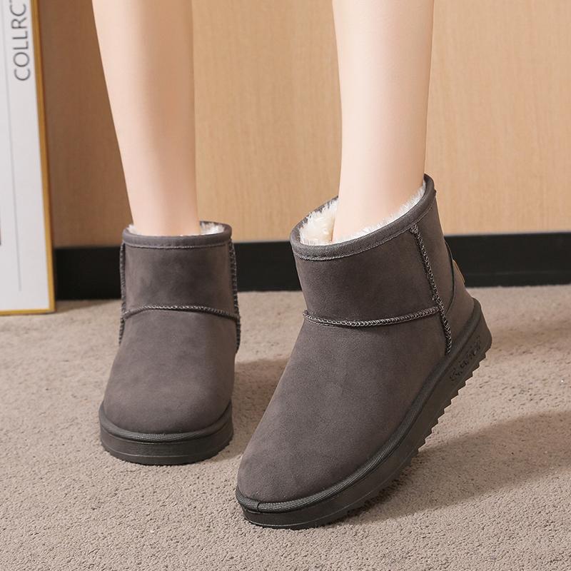 2024 New Women's Snow Boots Comfortable Warm Plush Ankle Boots Women Thickened Fluff Winter Ladies Shoes Flat Platform Shoes Boots Woman