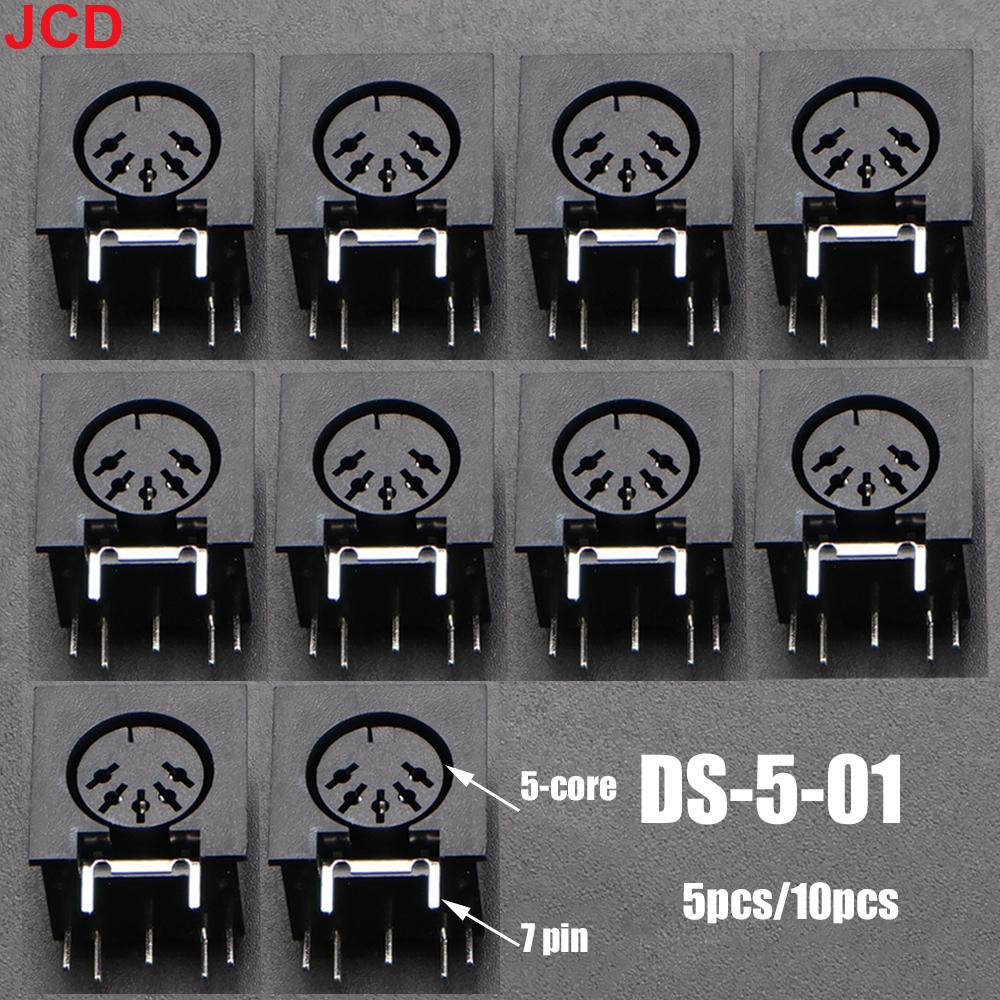 JCD 5/10pcs 652F PCB Panel Mount Female Connector DIN5 DIN 5-Pin Jack DS-5-01 MIDI