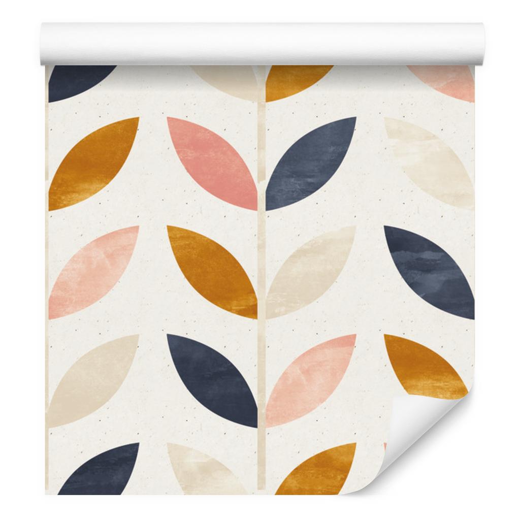 Painted Leaves Wallpaper in Retro Style for Living Room and Bedroom 50x1000