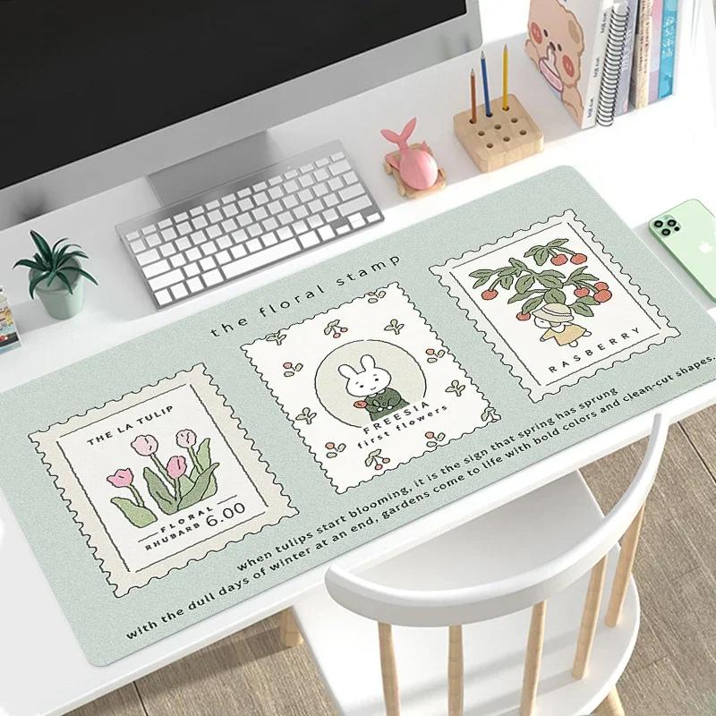 Cute Green Anime Mouse Pad Gaming Large Home New HD Mousepads XXL 90x40cm keyboard pads Office Soft Non-Slip Carpet PC Mice Mat