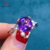 Квадратная форма фиолетового темперамента элегантные открывающиеся кольца для женщин циркон помолвка изысканные классические ювелирные изделия подарок