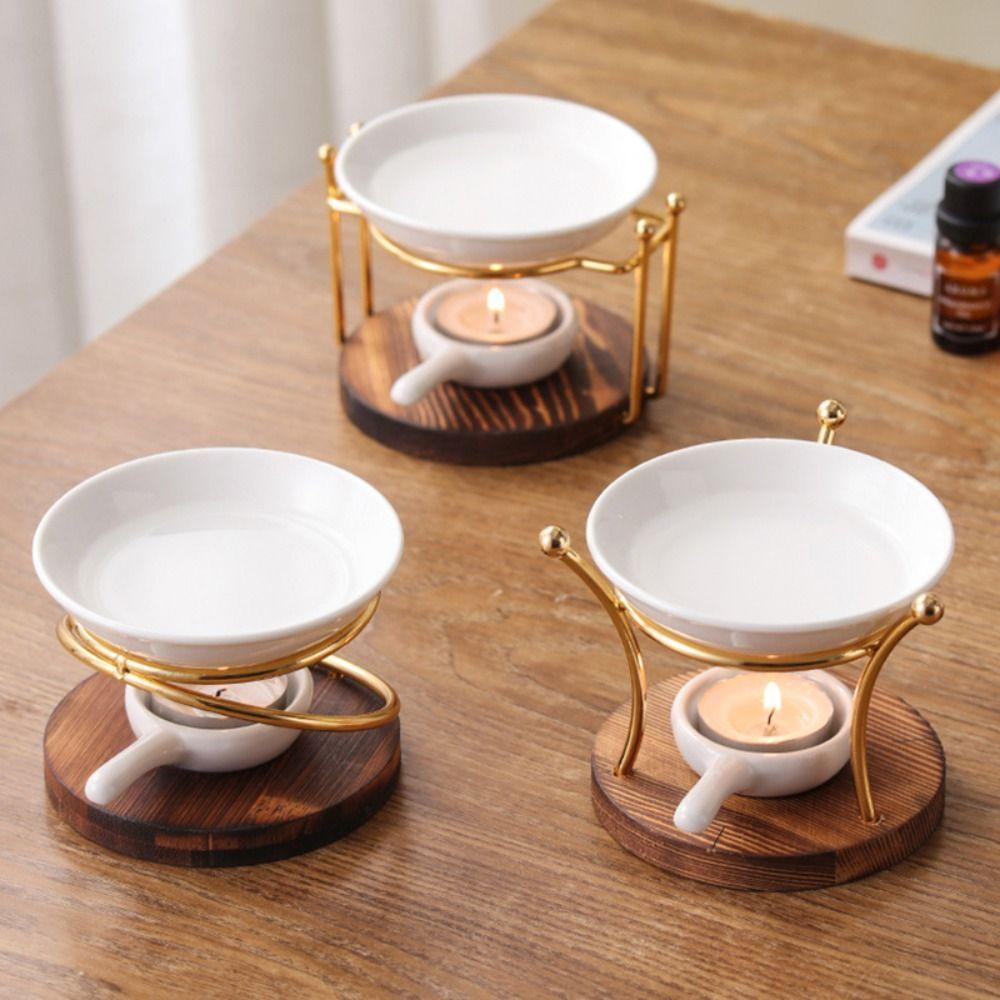 Metal Aromatherapy Stove Ceramics Aromas Diffuser Wax Melt Warmer Room and Spa Relaxation