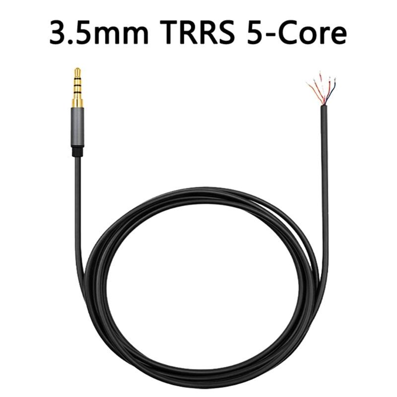Replacement 3.5mm Stereo TRRS Male Plug Connection Cable Open End Bare Wire Line for Headset Headphone Repair
