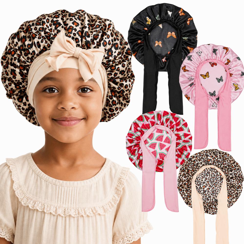 Adjustable Elastic Silk Sleeping Cap Tie Band Hair Protection Bonnet For Curly Natural Hair