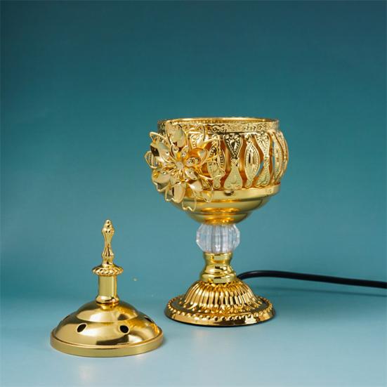 Электрическая курильница для благовоний Металлическая в арабском стиле Держатель для конусов благовоний Ближневосточный декоративный