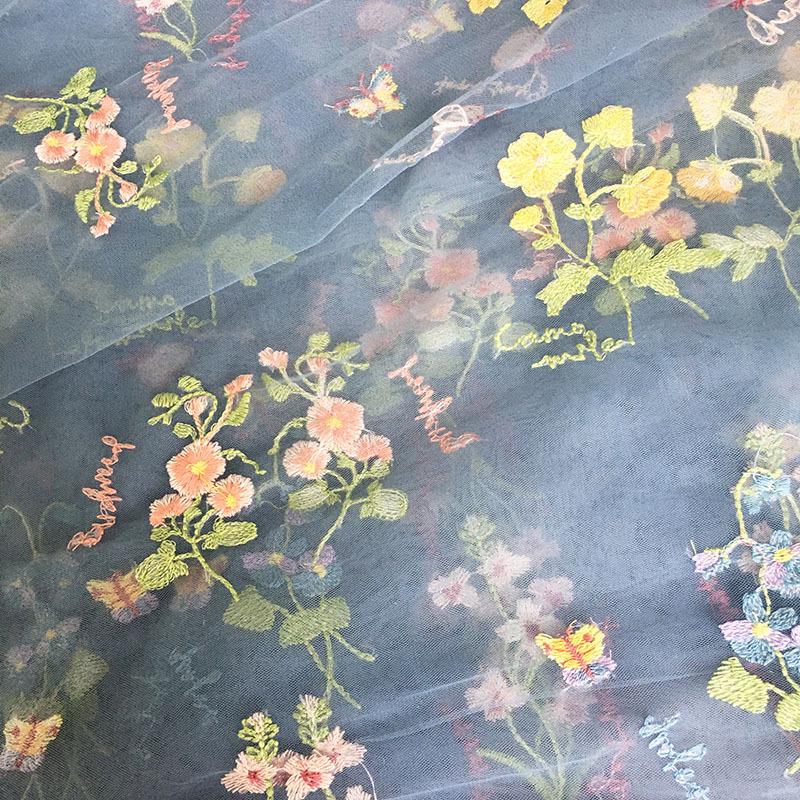 Европейское вышитое многоцветное цветочное тюлевое свадебное платье