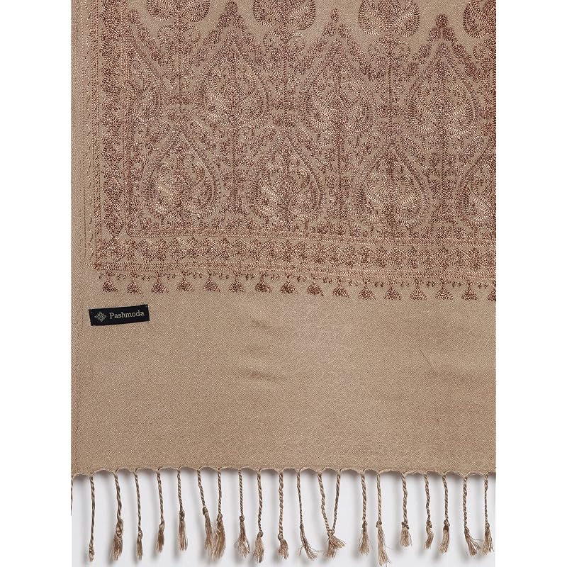 Женский шаль-стола Pashmoda Shalimaar с кашмирской вышивкой ари ( 1X2 СМ)