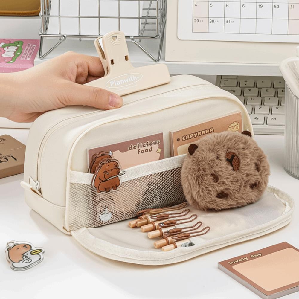 Multiple Sections Pencil Case Large Capacity Double-layer Pencil Case Stationery Bag High-value