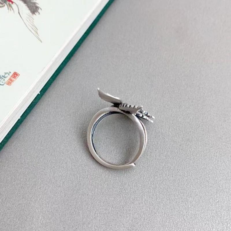 Vintage Distressed Phoenix Ring Adjustable Open Band Fashion Jewelry Women