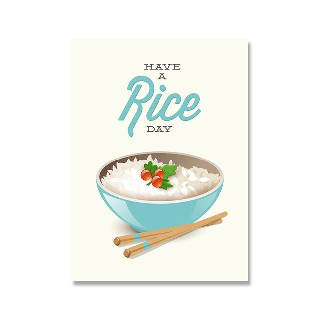 Постеры и принты с едой в мисках, рисовая лапша, яйцо Фо, картина на холсте, скандинавское настенное искусство, HD-изображение, современная кухня, ресторан, домашний декор