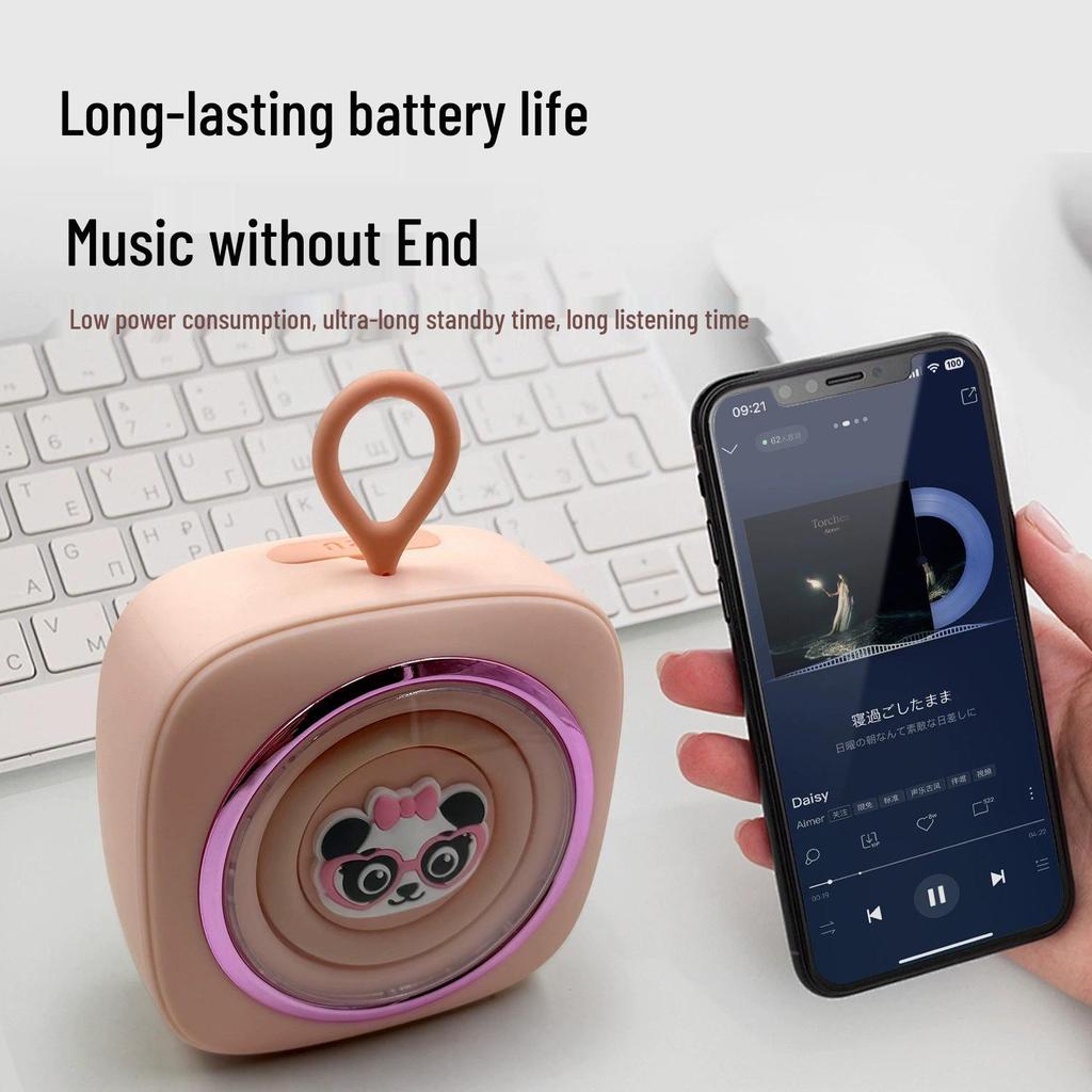 Детский портативный беспроводной Bluetooth-динамик - Дизайн в виде медведя, 3D-звук, для прослушивания музыки на улице, K-песни, Bluetooth 5.1