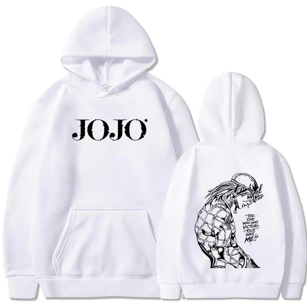 Аниме JoJo's Bizarre Adventure Гиро Цеппели Флисовые Худи Y2K Мужские Женские Готические Хлопковые Оверсайз Толстовка Модная Уличная Одежда для Повседневных Образов