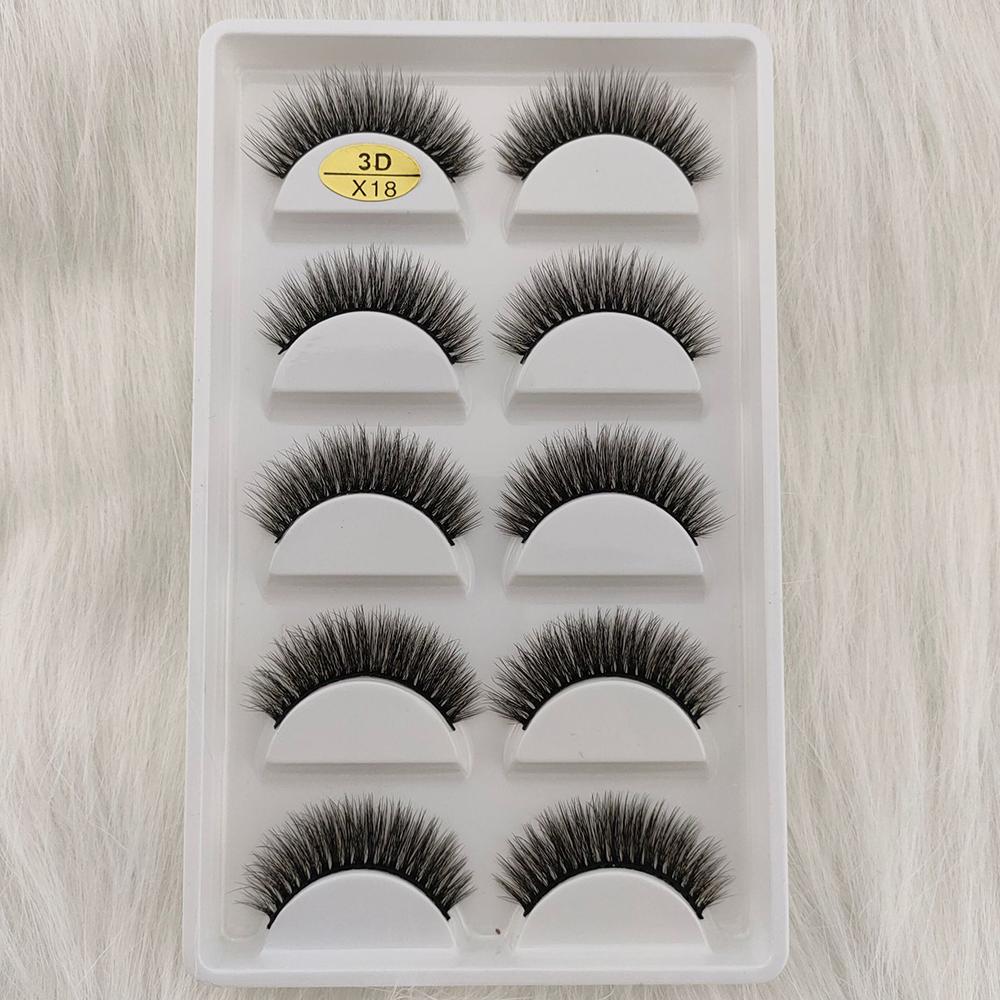 3D Норковые Накладные Ресницы 5 Пар Пушистые Объемные Ресницы с Эффектом Легкости Натурального Вида Полоски Пучки для Вечеринки Ежедневного Натурального Макияжа