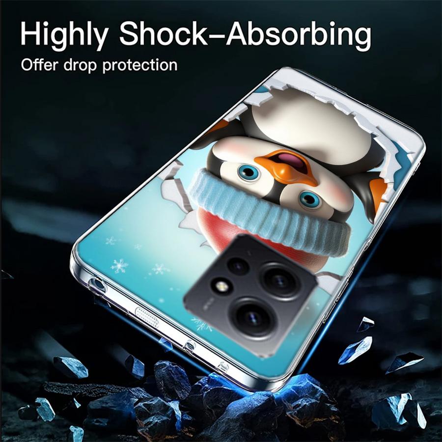 Cute Little Penguin Phone Case For Redmi Note 14 15 Pro 5G 13 12 Pro Plus 11 11T 11E 11S 10 Pro 10S 9 9S Cover Cell Clear TPU Ca