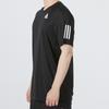 adidas Дышащая спортивная футболка в полоску с круглым вырезом и коротким рукавом, мужские топы, черные HP1998