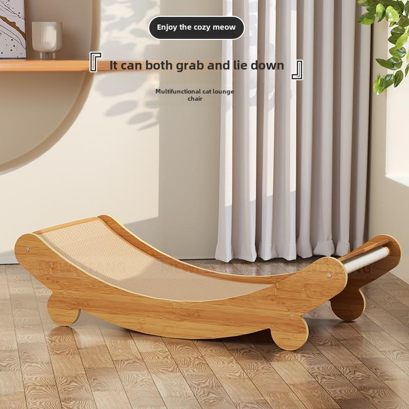 Cat Scratching Board Wooden Cat Bed Removable Wear-resistant Crumb-free Multifunctional Cat Lounge Chair Kitten Nest Cat Toy