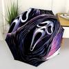 Scream Mask Auto-Folding Umbrella: Portable 3-Fold Design with 8-Bone Frame - Perfect for Fans, Travelers, and Daily Use0104240a