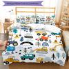 3pcs excavator Bedding Set Duvet Cover Closure Includes 1 Duvet Cover & 2 Pillowcases, Soft and Comfortable for All Seasons.