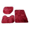 3Pcs/Set Bathroom Rug Absorbent Non Slip Floor Mat U-Shaped Plush Mat Toilet Lid Cover Mat with Rubber Backing for Bathroom Shower Toilet