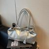 New Oil PU Leather Handbag Multifunctional Casual Tote Bag Large Capacity Underarm Bag Women