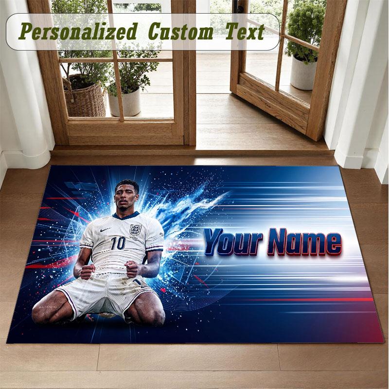 Crystal Velvet Square Rug Custom NameJude Bellingham Pattern Non Slip Home Floor Decor Rug