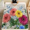 1PC Sunflower Garden Print Flannel Blanket High quality All Seasons for Home Decor Warmth and Comfort Gifts Birthday Gifts