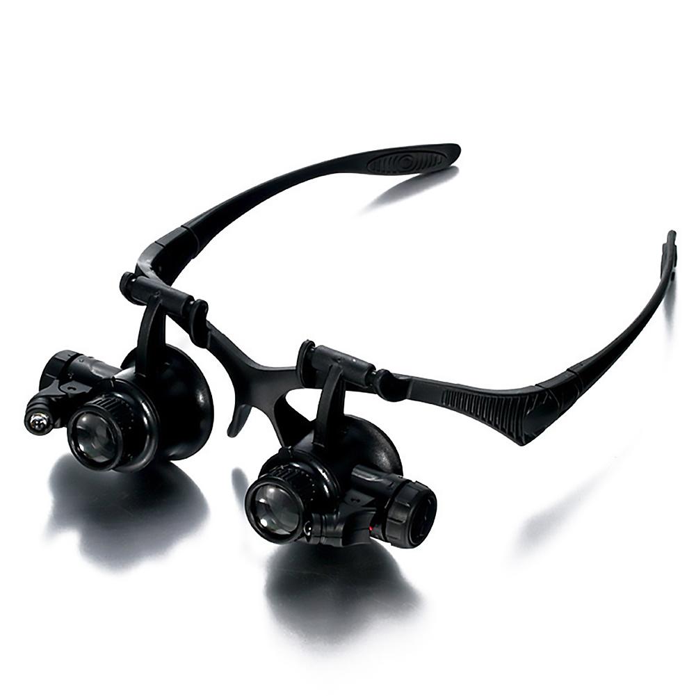 Очки с увеличительным стеклом Светодиодная лампа Налобная лупа Ювелирная лупа Очки Оптическое стекло Инструмент Ремонт Лупа для чтения